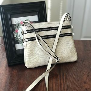 White Animal Print Crossbody Handbag